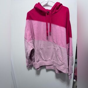 Stylish Pink Colorblock Hoodie